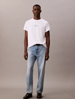 Acid wash T-shirt met logo