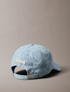 All-over embleem logo denim baseballpet