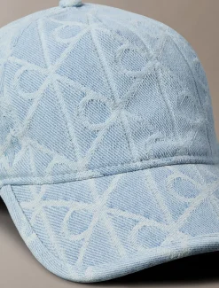 All-over embleem logo denim baseballpet