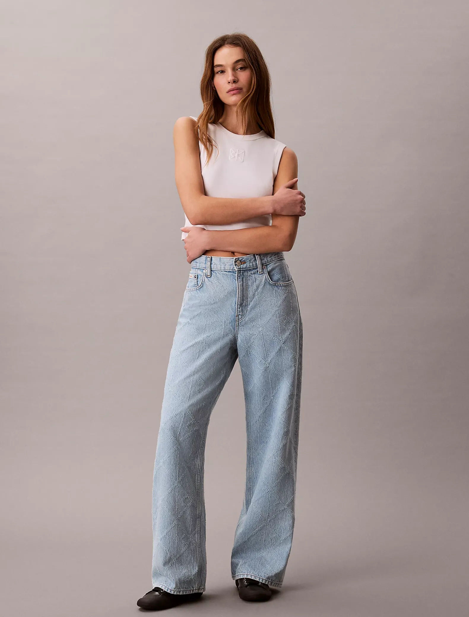 All-Over Logo Baggy Jeans