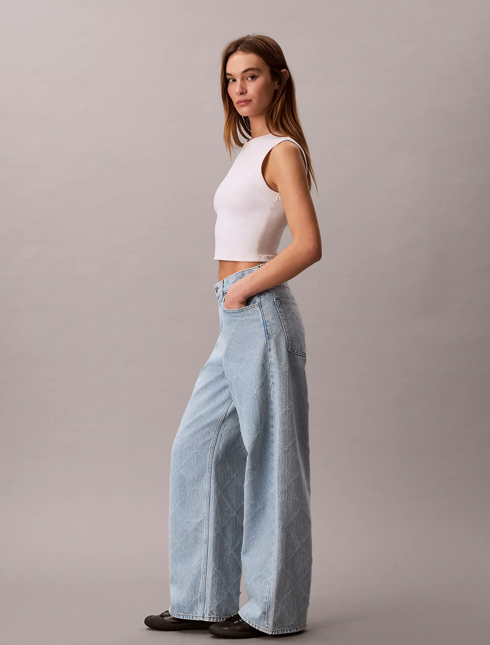All-Over Logo Baggy Jeans