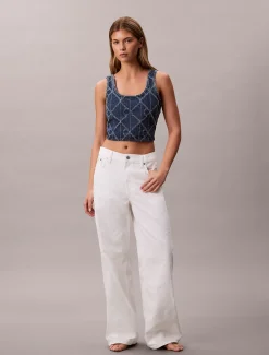 Allover Monogram Low Rise Baggy Jeans