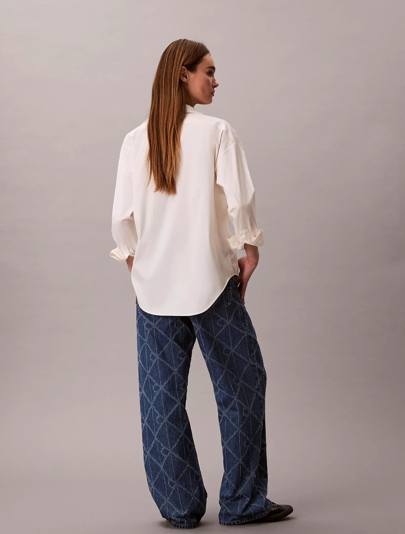 Allover Monogram Low Rise Baggy Jeans
