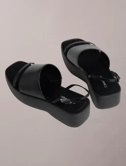 Amelia - Leren plateau sandalen