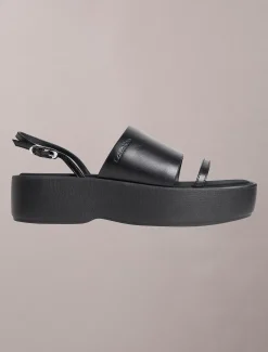 Amelia - Leren plateau sandalen