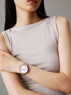 Armbandhorloge met kristallen bezel
