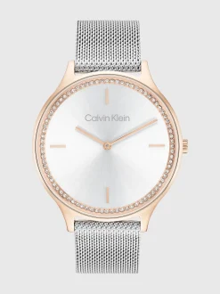 Armbandhorloge met kristallen bezel