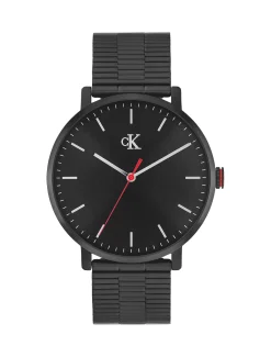 Armbandhorloge van zwart geplateerd staal