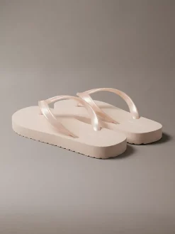 Arwa - Metallic slippers met parelmoer