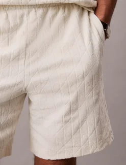 Badstoffen short met logo embleem