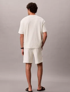 Badstoffen short met logo embleem