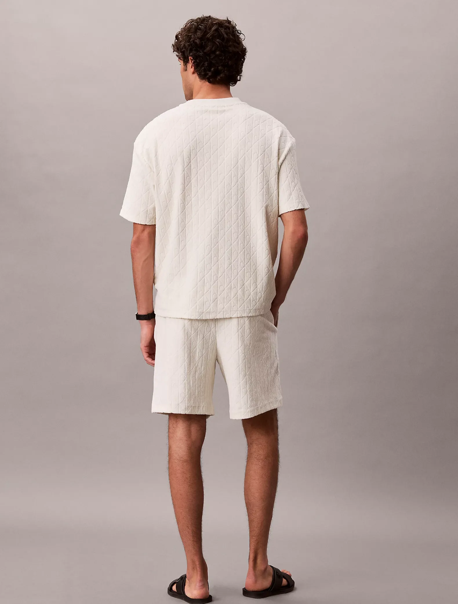 Badstoffen short met logo embleem