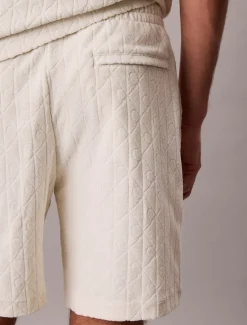 Badstoffen short met logo embleem