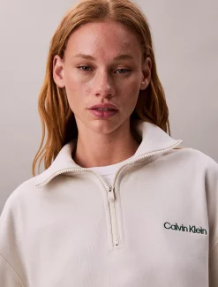 Badstoffen sweatshirt mt 1/4 rits