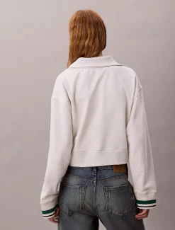 Badstoffen sweatshirt mt 1/4 rits
