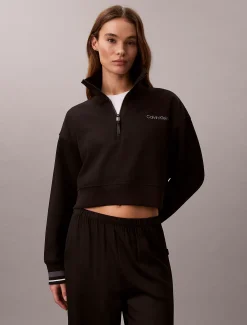 Badstoffen sweatshirt mt 1/4 rits
