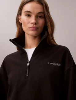 Badstoffen sweatshirt mt 1/4 rits