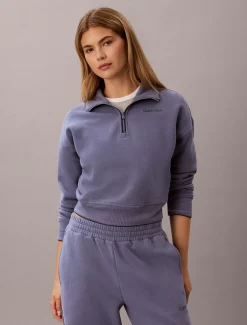 Badstoffen sweatshirt mt 1/4 rits