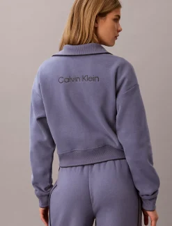 Badstoffen sweatshirt mt 1/4 rits