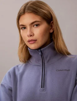 Badstoffen sweatshirt mt 1/4 rits