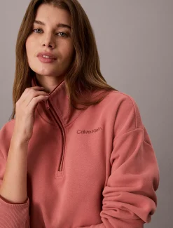 Badstoffen sweatshirt mt 1/4 rits