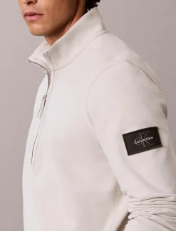 Badstofkatoenen sweatshirt met kwartrits