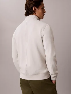 Badstofkatoenen sweatshirt met kwartrits