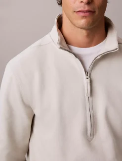 Badstofkatoenen sweatshirt met kwartrits