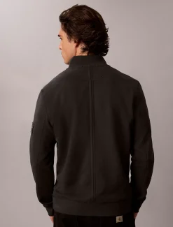 Badstofkatoenen sweatshirt met kwartrits