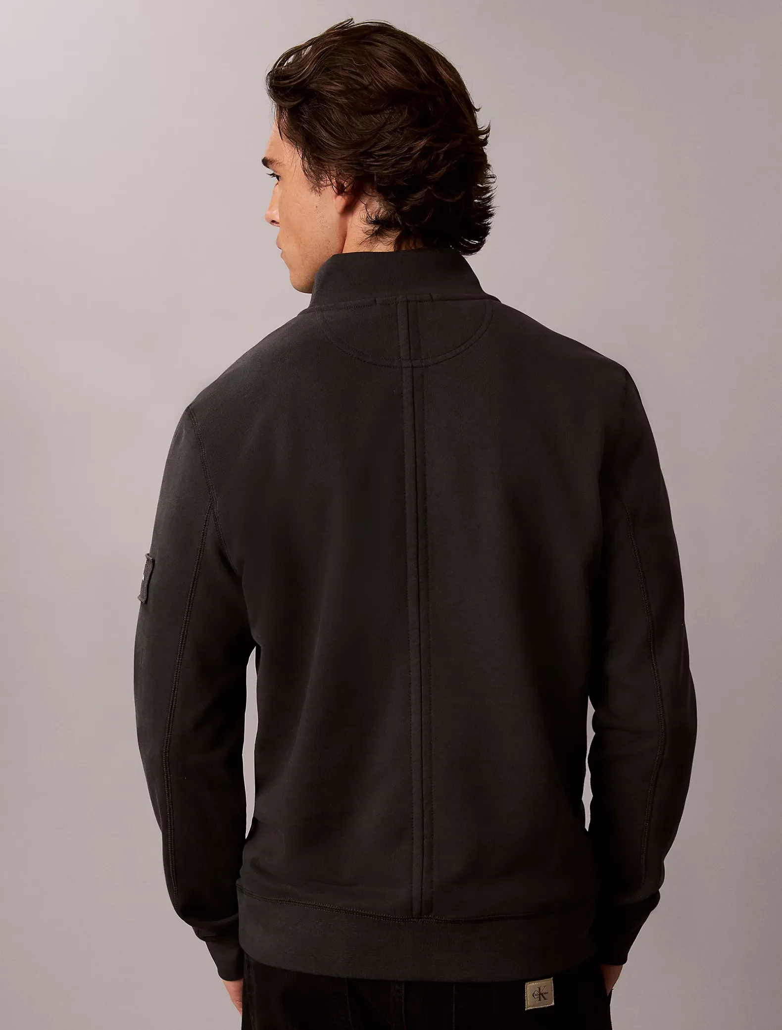 Badstofkatoenen sweatshirt met kwartrits