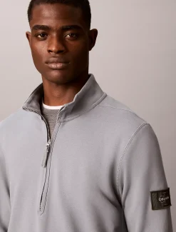 Badstofkatoenen sweatshirt met kwartrits