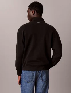 Badstofkatoenen sweatshirt met kwartrits