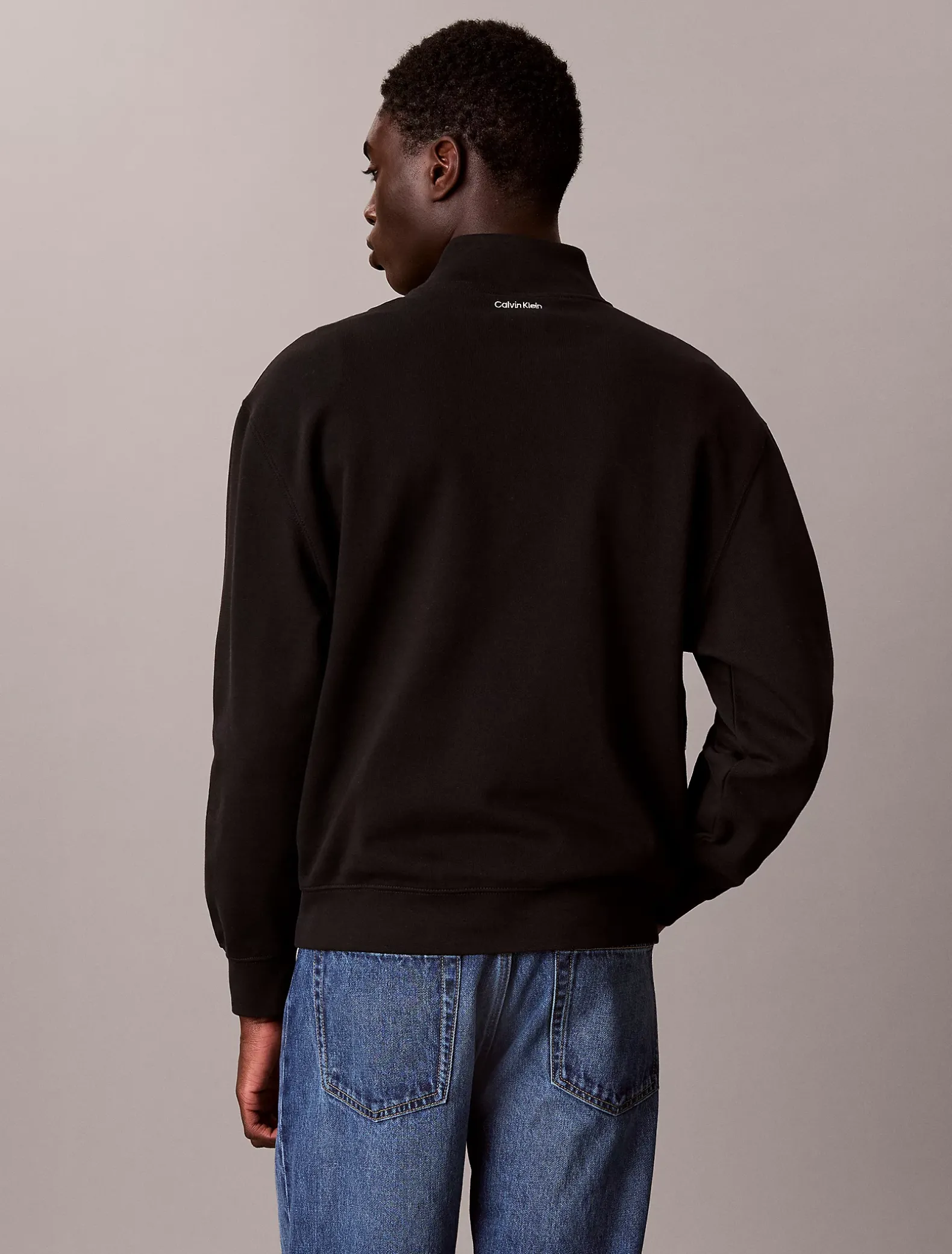 Badstofkatoenen sweatshirt met kwartrits