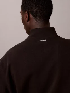Badstofkatoenen sweatshirt met kwartrits