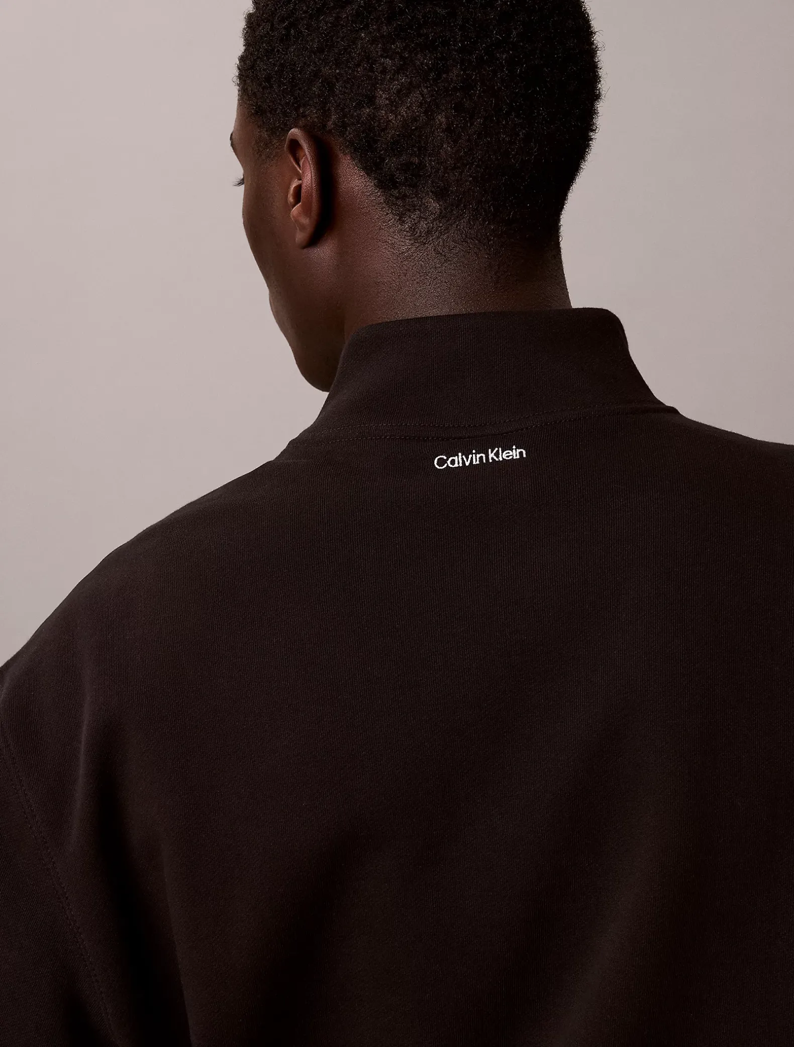 Badstofkatoenen sweatshirt met kwartrits