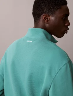 Badstofkatoenen sweatshirt met kwartrits