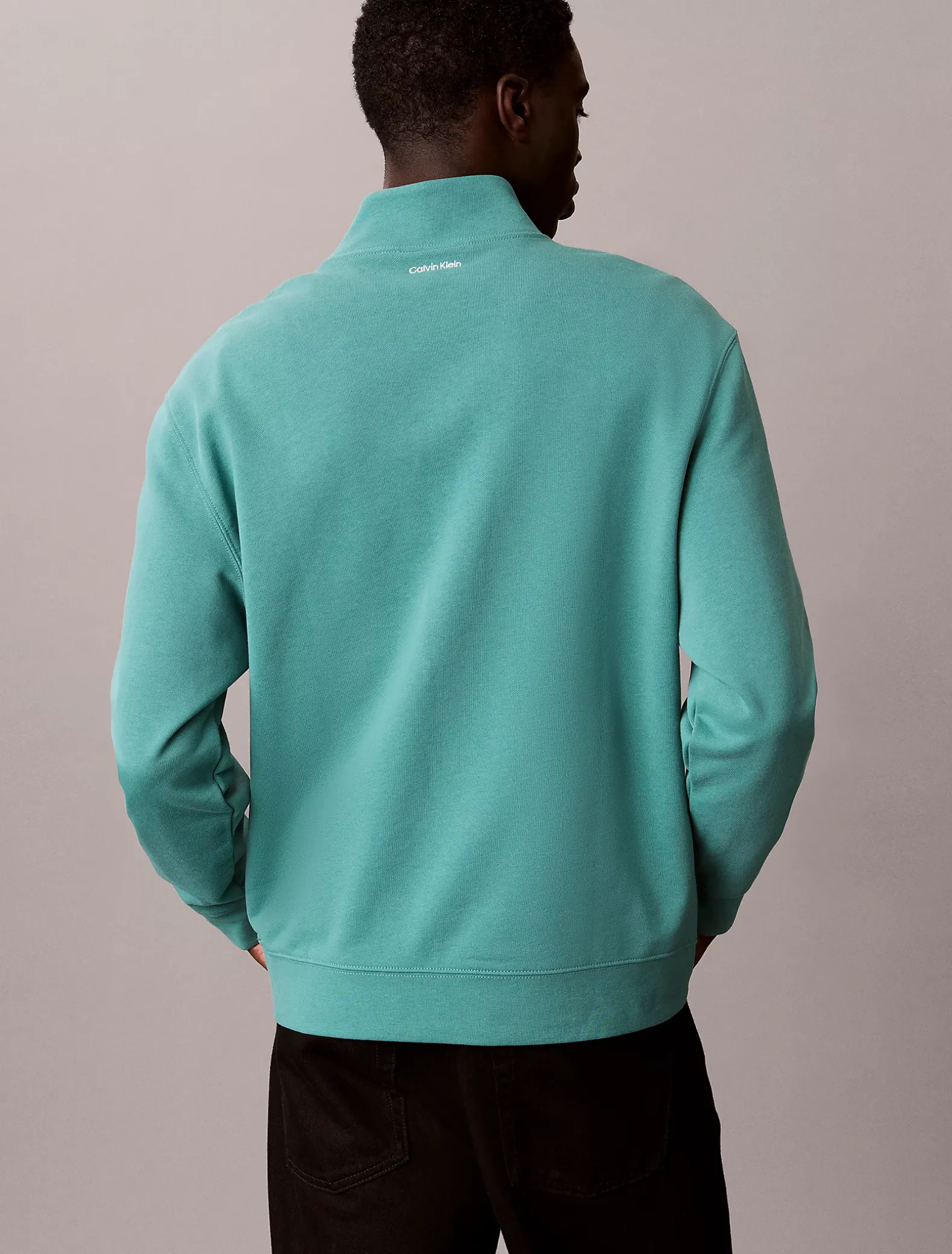 Badstofkatoenen sweatshirt met kwartrits