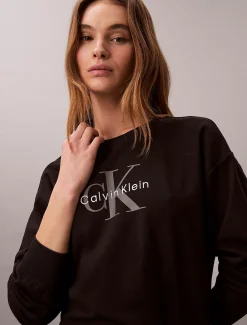 Badstof sweatshirtjurk met monologo
