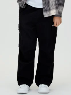 Baggy satinet cargobroek