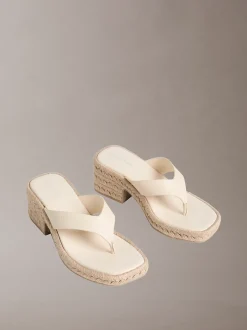Beta - Leren espadrilles sandalen met hak