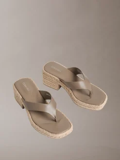 Beta - Leren espadrilles sandalen met hak