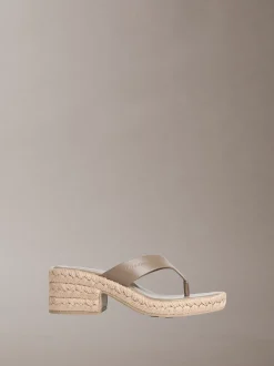 Beta - Leren espadrilles sandalen met hak
