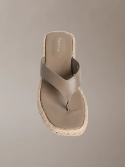 Beta - Leren espadrilles sandalen met hak