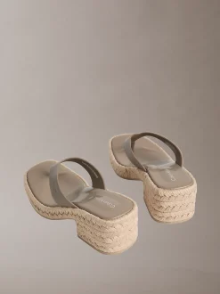 Beta - Leren espadrilles sandalen met hak