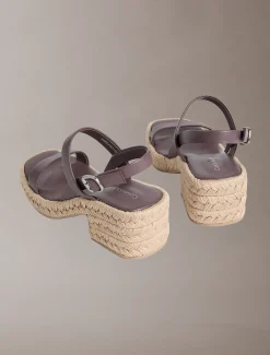 Beta - Leren espadrilles sandalen met hak