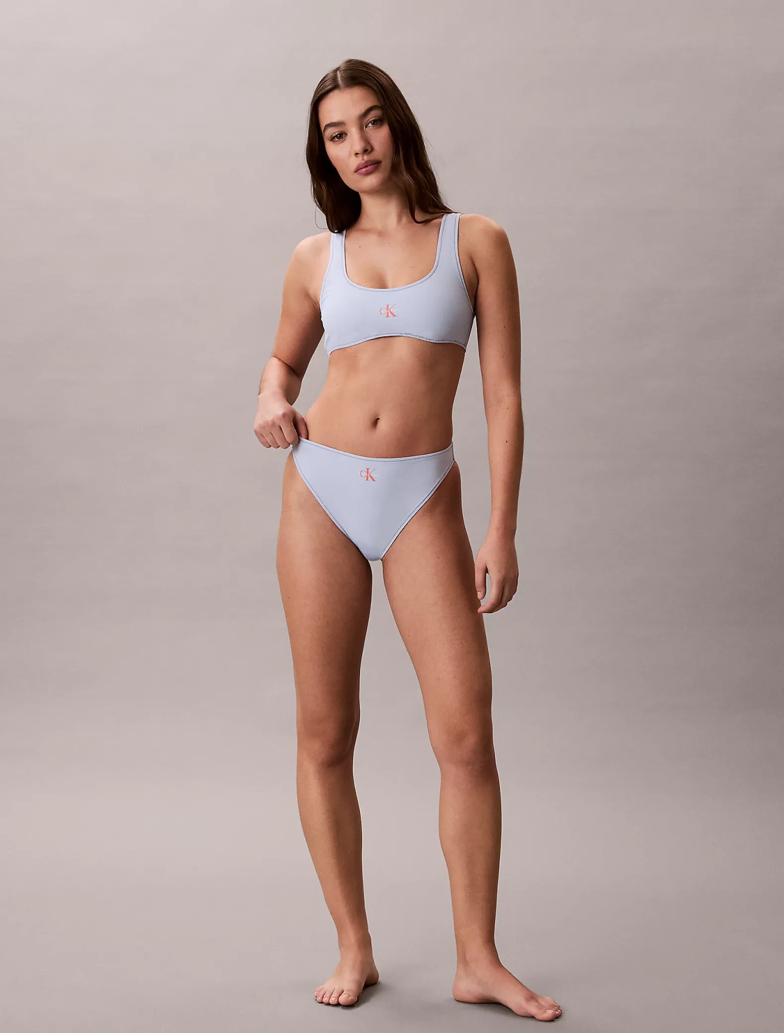 Bikinibroekje met hoge uitsnijding - CK Monogram