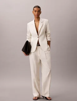 Blazer van linnenmix