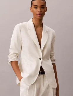 Blazer van linnenmix