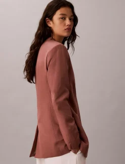 Blazer van lyocell-linnenmix