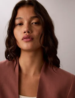 Blazer van lyocell-linnenmix